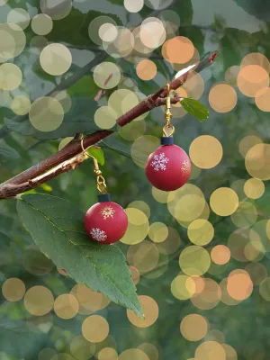 XMAS piros karácsonyi gömb