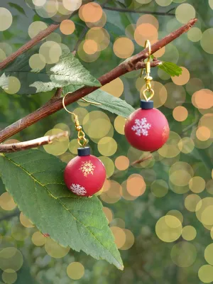 XMAS piros karácsonyi gömb