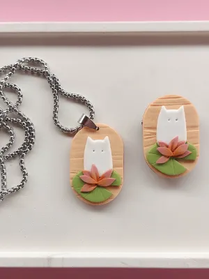 CATZ fehér cicás nyaklánc