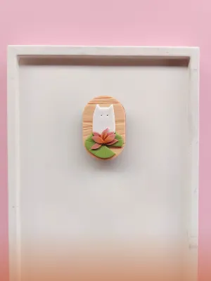 CATZ fehér cicás kitűző