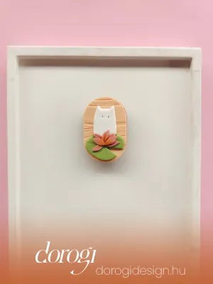 CATZ fehér cicás kitűző