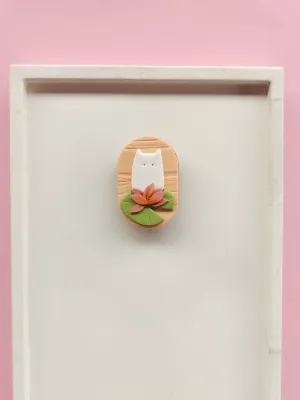 CATZ fehér cicás kitűző