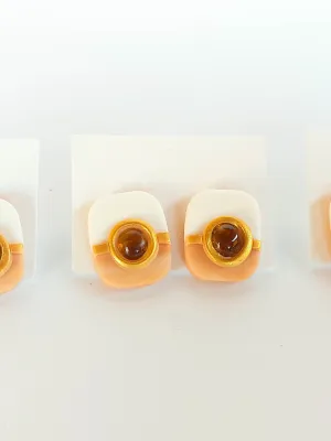 DOTS borostyán üveges bedugós fülbevaló