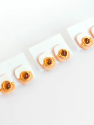 DOTS borostyán üveges bedugós fülbevaló