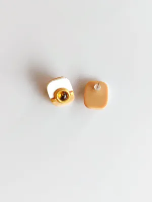 DOTS borostyán üveges bedugós fülbevaló