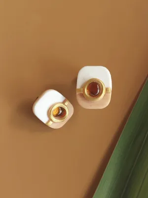 DOTS borostyán üveges bedugós fülbevaló