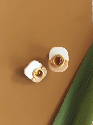 DOTS borostyán üveges bedugós fülbevaló