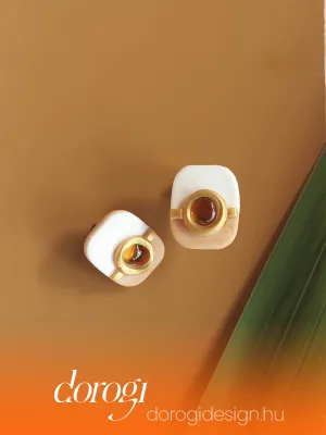 DOTS borostyán üveges bedugós fülbevaló
