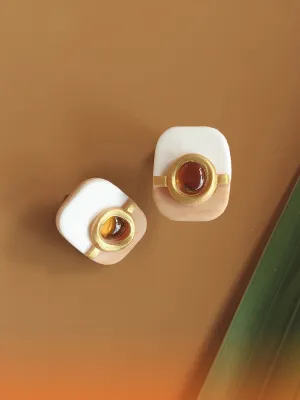 DOTS borostyán üveges bedugós fülbevaló