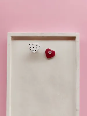 DOTS  valentin fehér bedugós szív fülbevaló