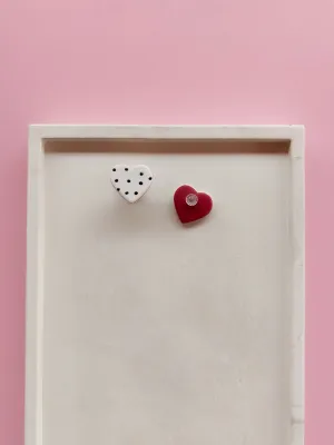 DOTS  valentin fehér bedugós szív fülbevaló