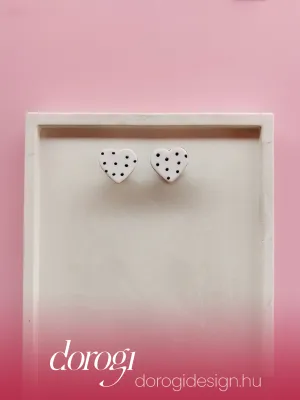 DOTS  valentin fehér bedugós szív fülbevaló