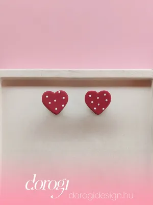 DOTS  valentin bordó bedugós szív fülbevaló