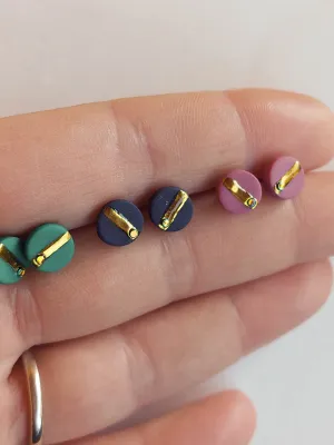 MINI petrokék bedugós fülbevaló