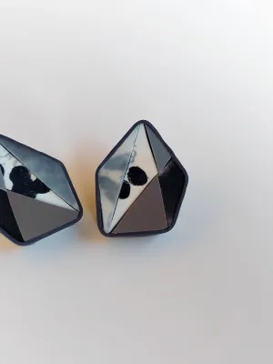 MOSAIC szürke és fehér fülbevaló