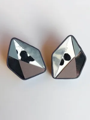 MOSAIC szürke és fehér fülbevaló