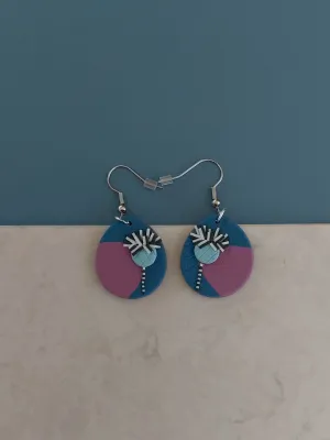 PIXIE kék lógós fülbevaló