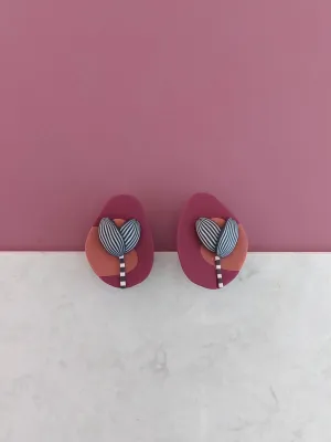 PIXIE bordó bedugós fülbevaló