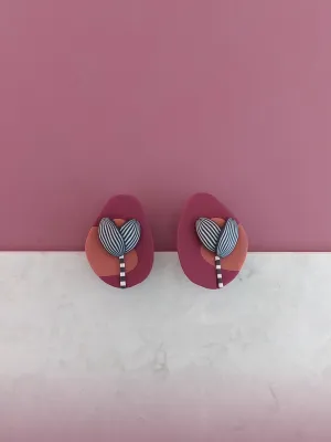 PIXIE bordó bedugós fülbevaló