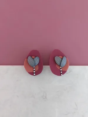 PIXIE bordó bedugós fülbevaló