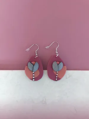 PIXIE bordó lógós fülbevaló