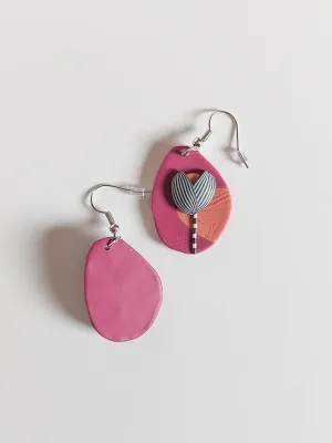 PIXIE bordó lógós fülbevaló