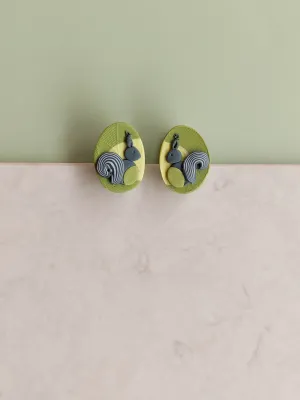 PIXIE zöld bedugós fülbevaló