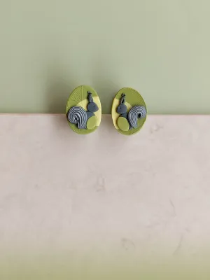 PIXIE zöld bedugós fülbevaló