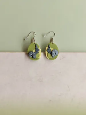 PIXIE zöld lógós fülbevaló