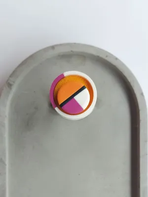 PLAY kinetikus egyedi gyűrű geometrikus mintákkal