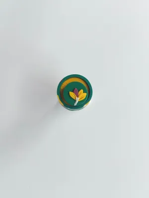 PLAY kinetikus egyedi gyűrű zöld virágos mintával