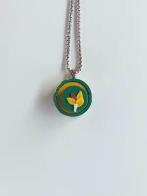 PLAY kinetikus egyedi nyaklánc zöld virágos mintával