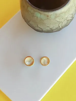 STRATA sárga és arany bedugós fülbevaló