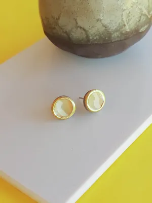 STRATA sárga és arany bedugós fülbevaló