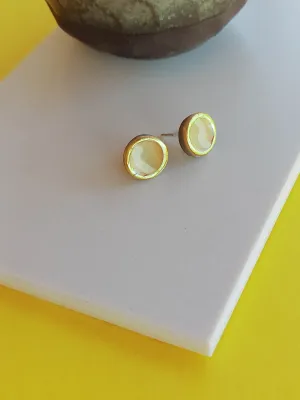 STRATA sárga és arany bedugós fülbevaló