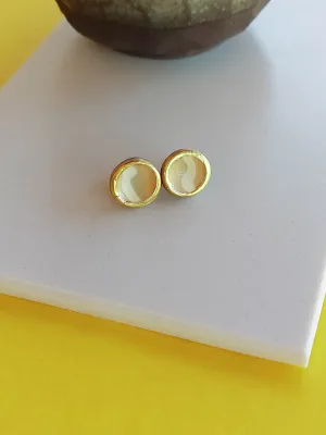 STRATA sárga és arany bedugós fülbevaló