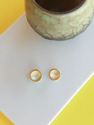 STRATA sárga és arany bedugós fülbevaló