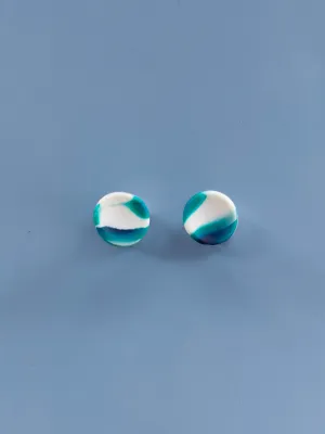 STRATA türkiz és fehér bedugós fülbevaló