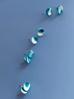 STRATA türkiz és fehér bedugós fülbevaló