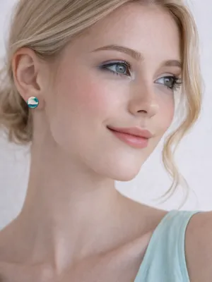 STRATA türkiz és fehér bedugós fülbevaló