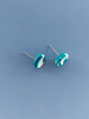 STRATA türkiz és fehér bedugós fülbevaló