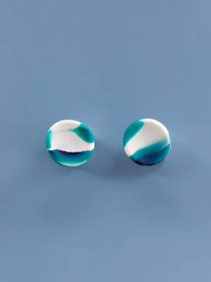 STRATA türkiz és fehér bedugós fülbevaló
