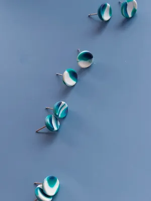 STRATA türkiz és fehér bedugós fülbevaló