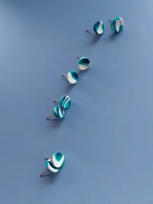 STRATA türkiz és fehér bedugós fülbevaló