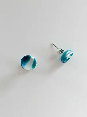 STRATA türkiz és fehér bedugós fülbevaló