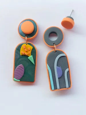 SWITCH 2 oldalas art deco fülbevaló