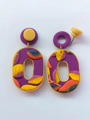 SWITCH 2 oldalas magenta és art deco fülbevaló