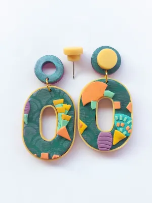 SWITCH 2 oldalas magenta és art deco fülbevaló