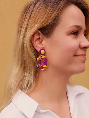 SWITCH 2 oldalas magenta és art deco fülbevaló