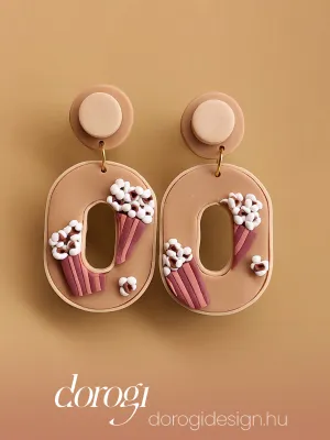 SWITCH 2 oldalas pisztáciás és popcornos fülbevaló